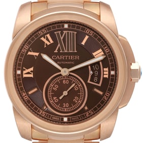 Cartier Calibre Rose Gold Brown Dial