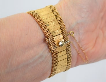 Vintage 14K Yellow Gold Floral Bracelet