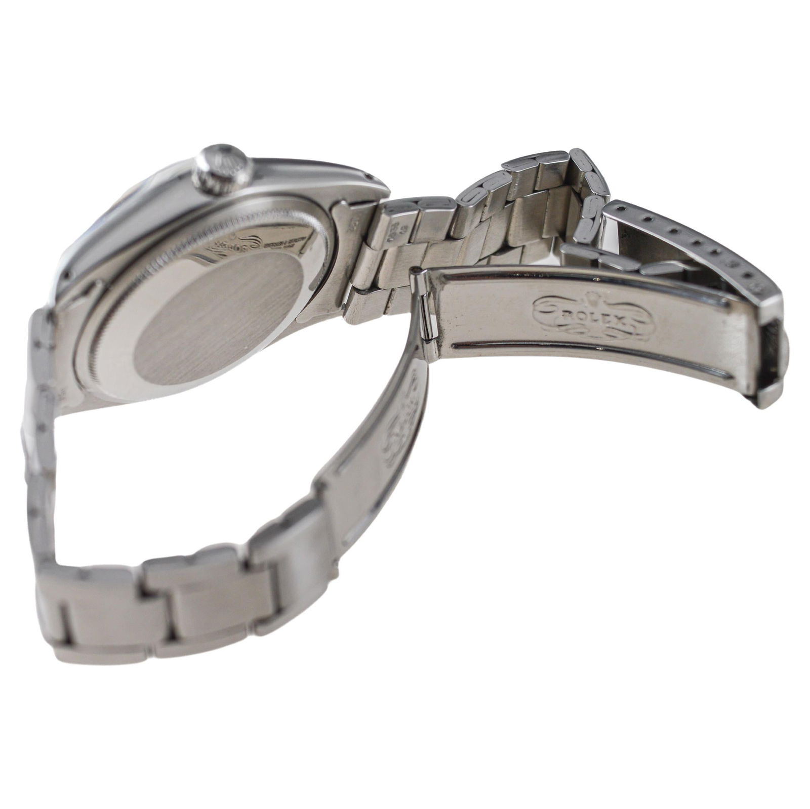 Rolex Stainless Steel Oyster Perpetual Date: Rolex Stainless Steel Oyster Perpetual Date with Custom Green Dial circa 1970s Brand: Rolex Design: Oyster Perpetual Watch Case Material: Stainless Steel Movement: Automatic Style: Modern Place of