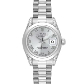 Rolex Datejust President Platinum Silver Diamond
