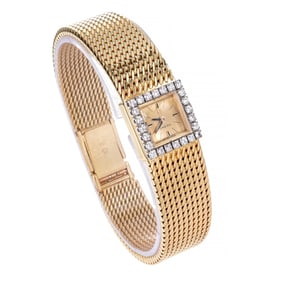 Omega Ladies Diamond Yellow Gold Wristwatch