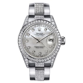 Rolex White Pearl String Datejust SS