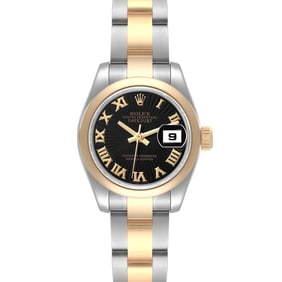 Rolex Datejust Steel Yellow Gold Black