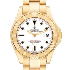 Rolex Yachtmaster Midsize Yellow Gold White