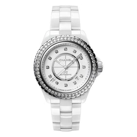 Chanel J12 White Ladies Diamond Bezel