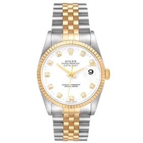 Rolex Datejust Diamond Dial Steel Yellow