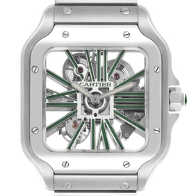 Cartier Skeleton Horloge Santos Steel Mens