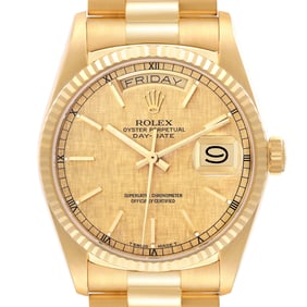 Rolex President Day-Date Yellow Gold Linen