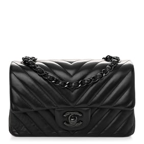 Chanel Lambskin Chevron Quilted Mini Rectangular