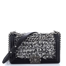 Chanel Boy Flap Bag Braided Tweed