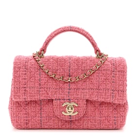Chanel Tweed Quilted Mini Top Handle