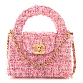 Chanel Tweed Quilted Mini Nano Kelly