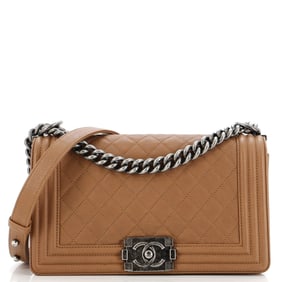 Chanel Boy Flap Bag Quilted Caviar