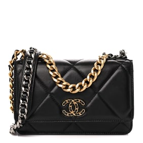 Chanel Lambskin Quilted Chanel 19 Wallet