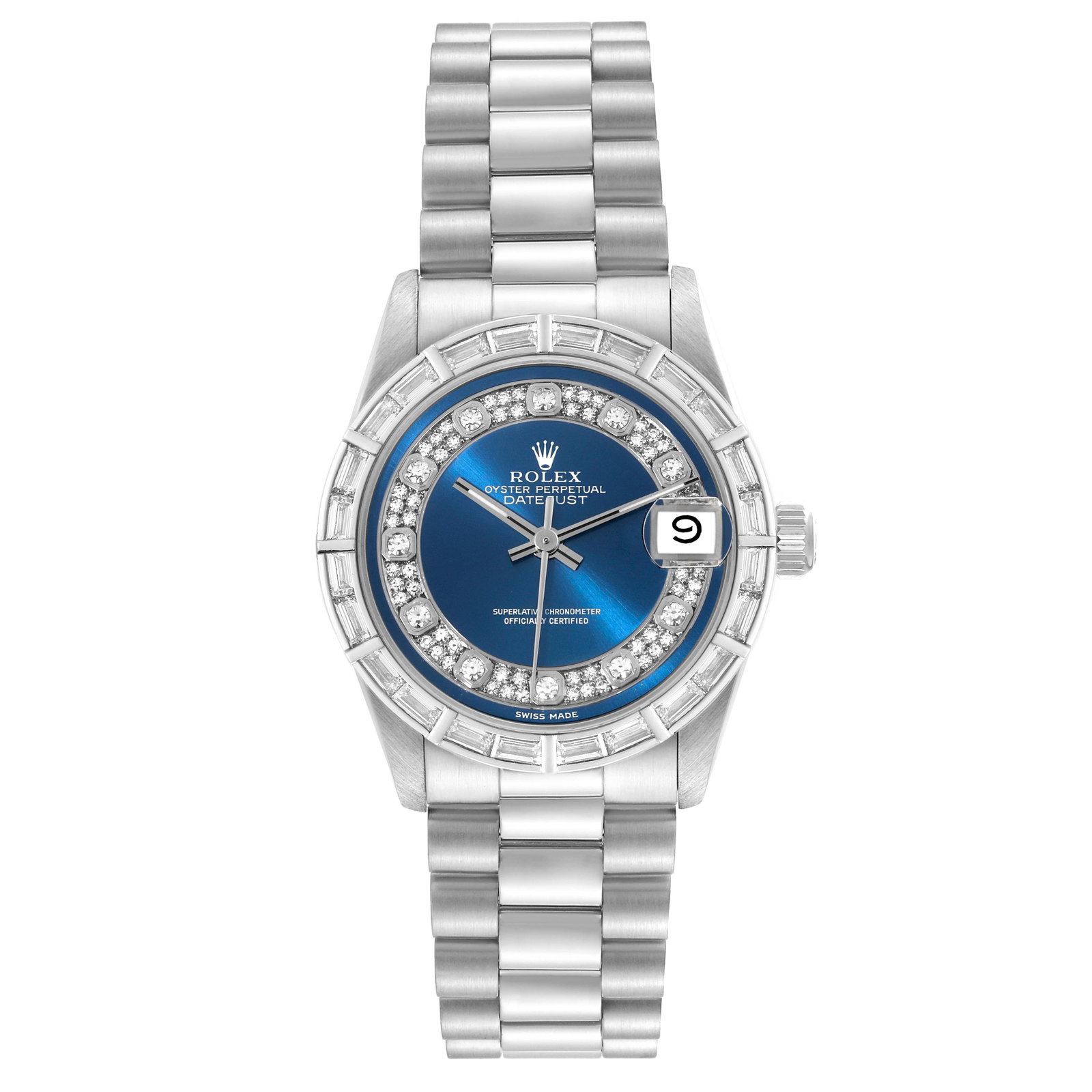 Rolex President Platinum Myriad Diamond Ladies: Rolex President Platinum Myriad Diamond Ladies Watch 68266 Box Papers SKU no: RBJ63084 Brand: Rolex Model Name: Rolex President Platinum Myriad Diamond Ladies Watch 68266 Box Papers Model Number: 6826