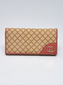 Gucci Beige/Pink Diamante Canvas/Leather Sukey Flap