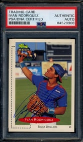 Ivan Rodriguez PSA DNA Coa Signed