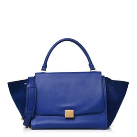 Celine Drummed Calfskin Suede Medium Trapeze