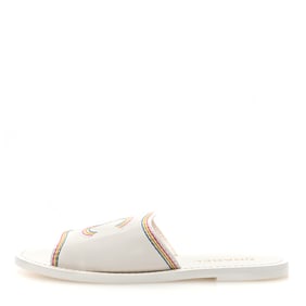 Chanel Calfskin Embroidered CC Sandal Mule