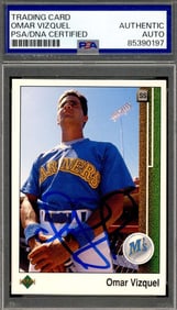 omar vizquel PSA DNA signed 1989