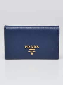 Prada Bluette Vitello Move Leather Logo