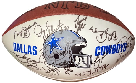 1990s cowboys signed wilson NFL football