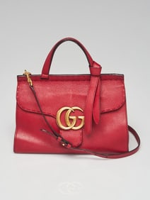 Gucci Red Pebbled Leather Marmont Top