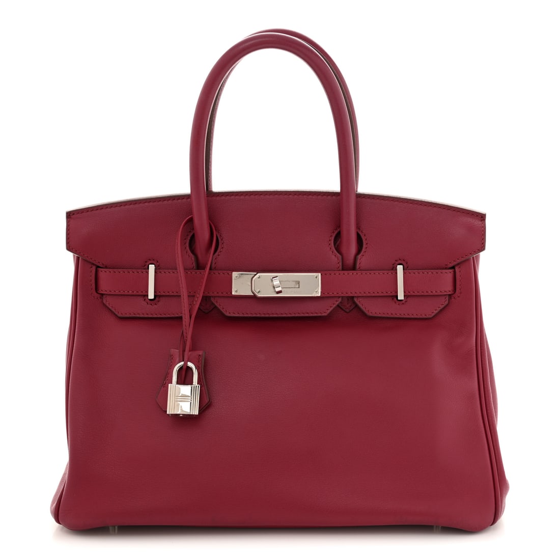 Hermes Swift Birkin 30 Rubis: Hermes Swift Birkin 30 Rubis Brand: HERMES Condition: Shows Wear Condition Details: Exterior: Edge wear, marks, imprints, painted or dyed, faint scuffs, surface wear, Handle: Surface wear, wear at res