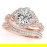 1.44 ctw Certified VS/SI Diamond 2pc Wedding Set Halo 14k Rose Gold