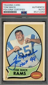 tom mack PSA DNA signed 1970