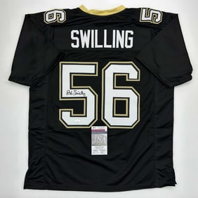 autographed/signed pat swilling new orleans black