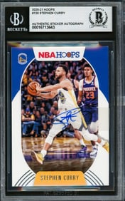 stephen curry autographed 2020-21 hoops card