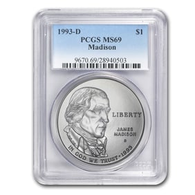 1993-D Bill of Rights-Madison $1 Silver