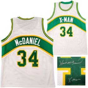 seattle supersonics xavier mcdaniel autographed white