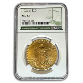 1926-S $20 St. Gaudens Gold Double