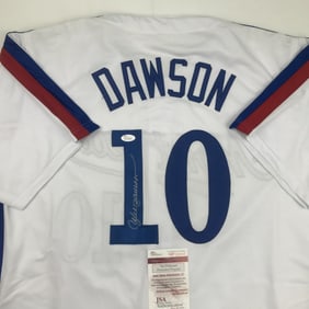 Autographed/Signed ANDRE DAWSON Montreal White Baseball