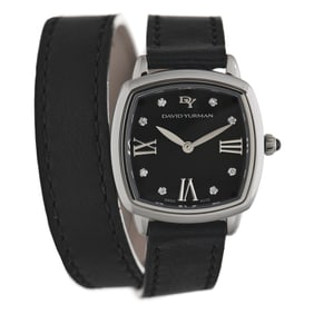 David Yurman Stainless Steel Calfskin Diamond