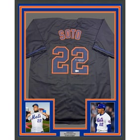 framed autographed/signed juan soto 35x39 new