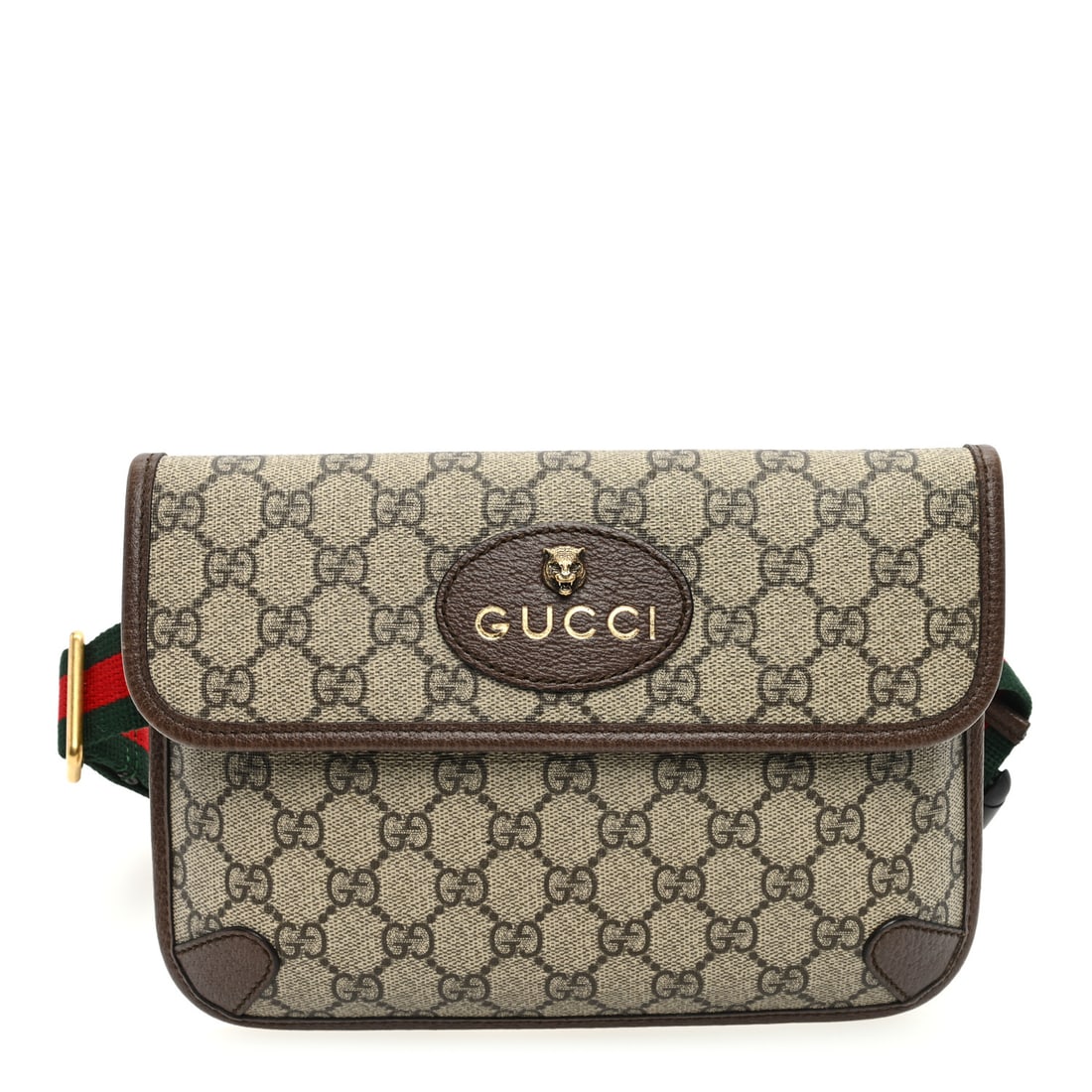 Gucci GG Supreme Monogram Neo Vintage: Gucci GG Supreme Monogram Neo Vintage Web Belt Bag Brown Brand: GUCCI Condition: Excellent Condition Details: Interior: Surface wear, Exterior: Faint corner wear, Hardware: Faint scratch(es), Base len