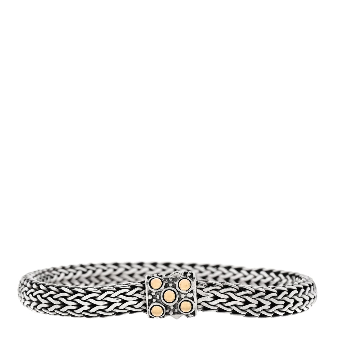 John Hardy Sterling Silver 18K Yellow: John Hardy Sterling Silver 18K Yellow Gold 6.5mm Jaisalmer Classic Chain Dot Bracelet Brand: JOHN HARDY Condition: Shows Wear Condition Details: Hardware: Scratch(es),Due to grading limitations impose