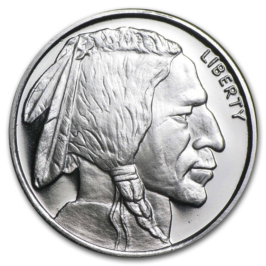1/2 oz Silver Round - Buffalo: 1/2 oz Silver Round - Buffalo Product ID: 62348 Year: N/A Grade: None Grade Service: None Mint Mark: N/A - Not Available Metal Content: 0.5 troy oz Purity: .999 Thickness: 2.25 m
