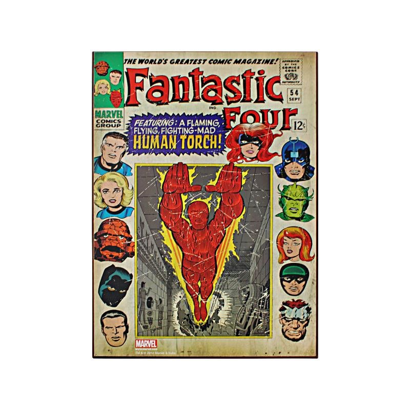 Fantastic Four 13x20 Wooden Poster: Fantastic Four 13x20 Wooden Poster The Fantastic Four was the first superhero team created by Jack Kirby and Stan Lee, who developed a collaborative approach to creating comics with this title that th