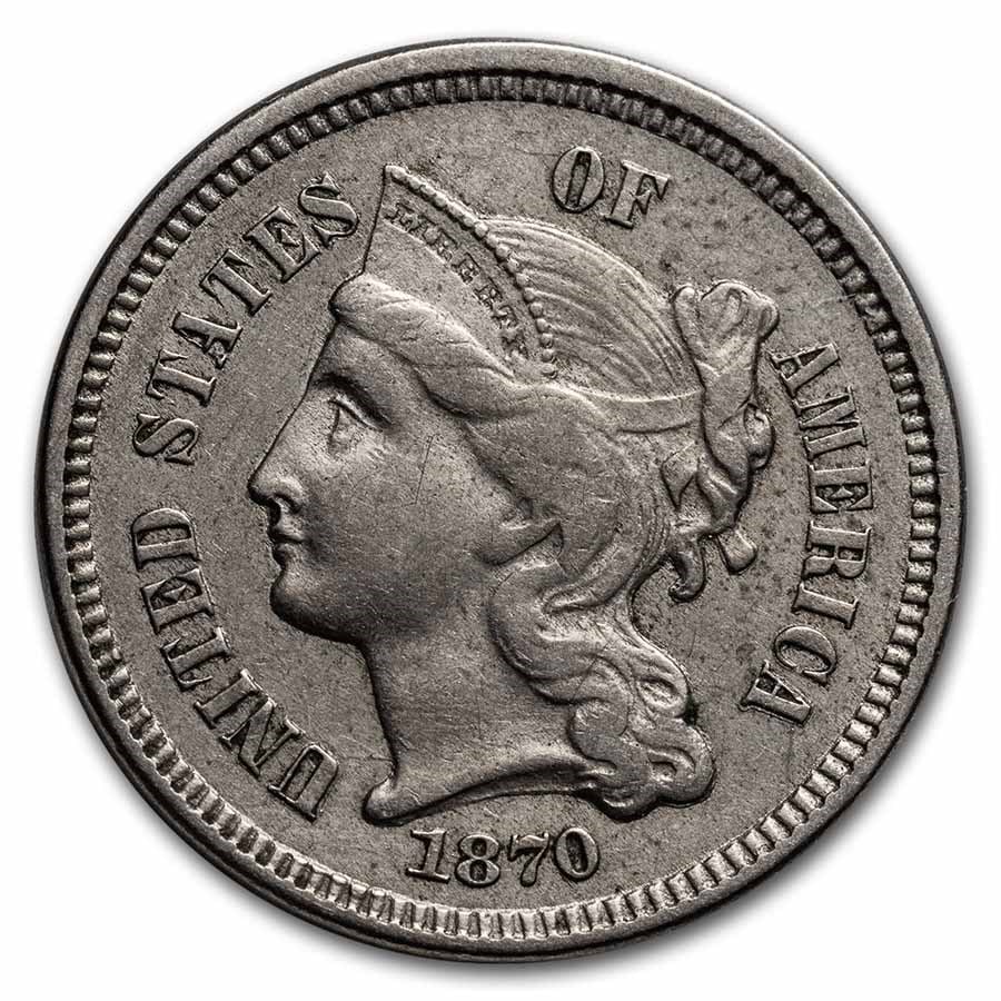 1871 3 Cent Nickel XF: 1871 3 Cent Nickel XF SKU no: RBJ16304 Year: 1871 Grade: Extra Fine Grade Service: None Denomination: 3 Cents Mint Mark: P - Philadelphia (Not Shown) Metal Content: 0 troy oz Pur