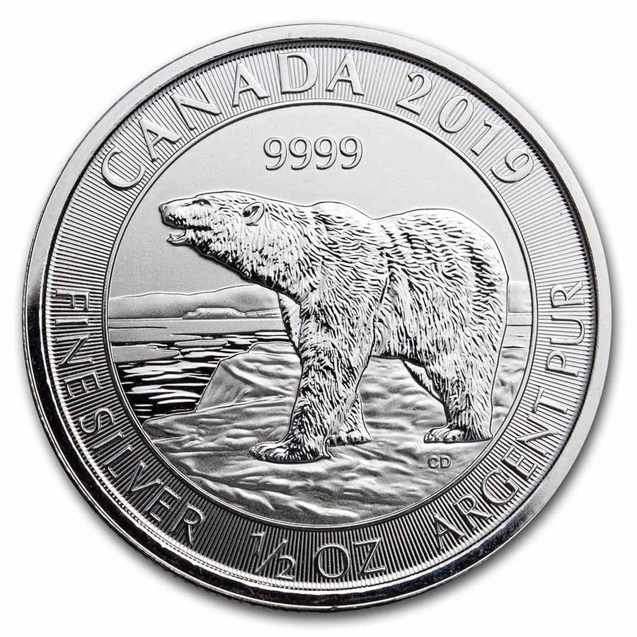 2019 Canada 1/2 oz Silver Polar: 2019 Canada 1/2 oz Silver Polar Bear BU Product ID: 224933 Year: 2019 Grade: None Grade Service: None Denomination: 2 Dollars Mint Mark: RCM (Not Shown) Metal Content: 0.5 troy oz