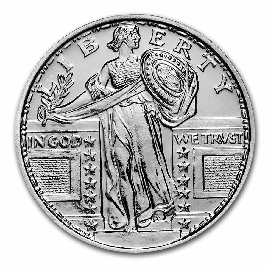 1 oz Silver Round - Standing: 1 oz Silver Round - Standing Liberty Product ID: 31243 Year: N/A Grade: None Grade Service: None Denomination: 1 oz Mint Mark: N/A - Not Available Metal Content: 1 troy oz Purity