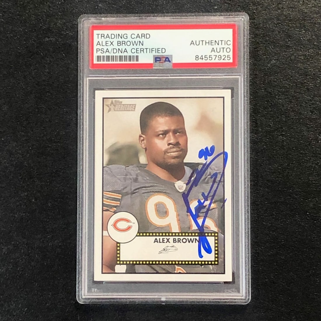 2006 Topps Heritage #32 Alex Brown: 2006 Topps Heritage #32 Alex Brown Signed Card PSA Slabbed Auto Chicago Bears 2006 Topps Heritage #32 Alex Brown Signed Card PSA Slabbed Auto Chicago Bears Guidelines for Bidding We recommend for all