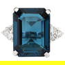 Topaz Diamond Ring 14K White Gold