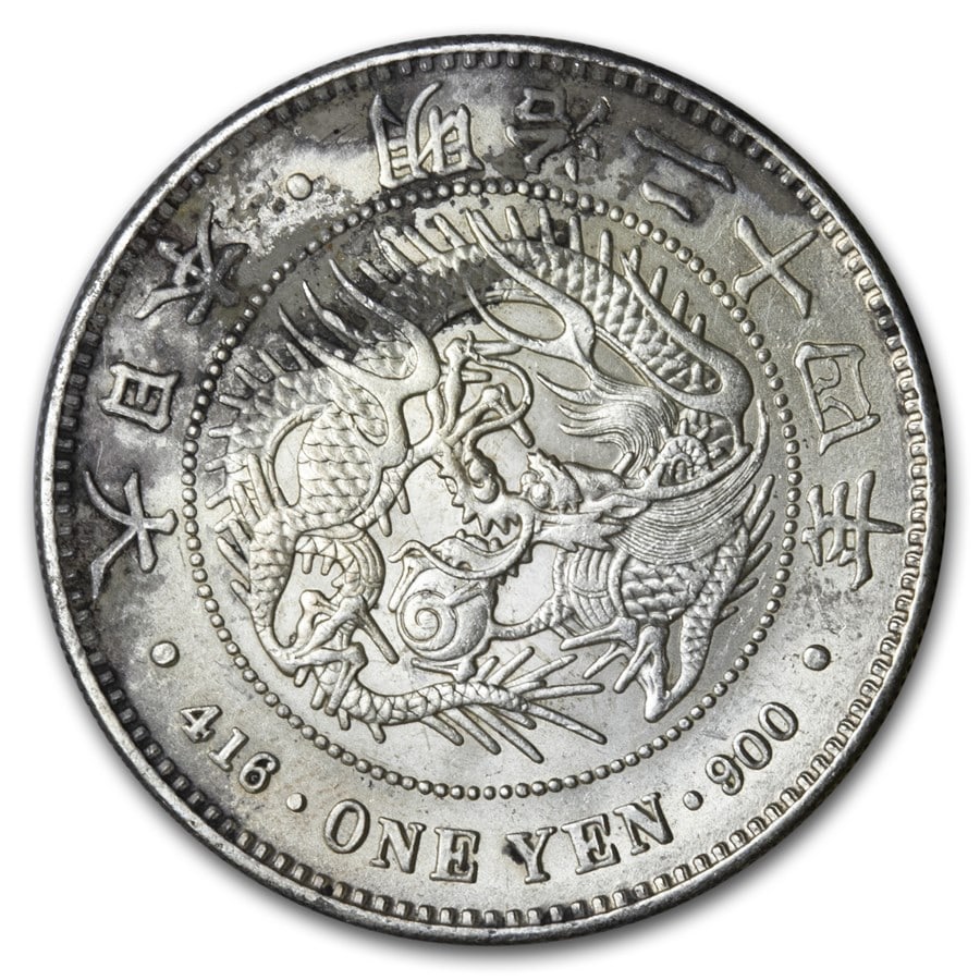 (1886-1912) Japan Silver Yen Mutsuhito Era Avg Circ: (1886-1912) Japan Silver Yen Mutsuhito Era Avg Circ SKU no: RBJ219231 Year: 1886-1912 Grade: Average Circulated Grade Service: None Denomination: 1 YEN Mint Mark: N/A - Not Available Meta
