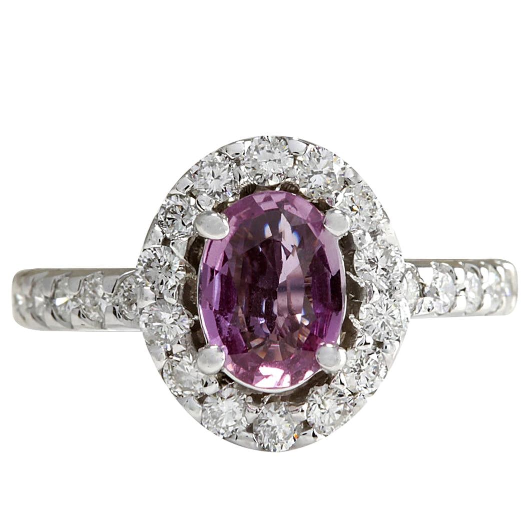 Natural Sapphire 14 Karat White Gold Diamond Ring: Natural Sapphire 14 Karat White Gold Diamond Ring Ring Size: 7 US, Resizable Metal: 14k Gold, White Gold Stone: Diamond, Sapphire Stone Cut: Oval Cut Place of Origin: United States Period: 2010- <