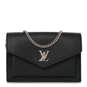 Louis Vuitton Soft Calfskin My Lockme Chain Pochette Black Black